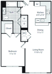 The View at Edgewater Harbor One Bedroom Floor Plan